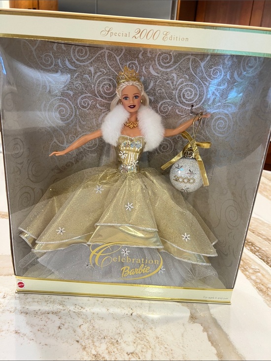 Barbie Other - Barbie 2000 Holiday Gold and White Celebration Doll by Barbie